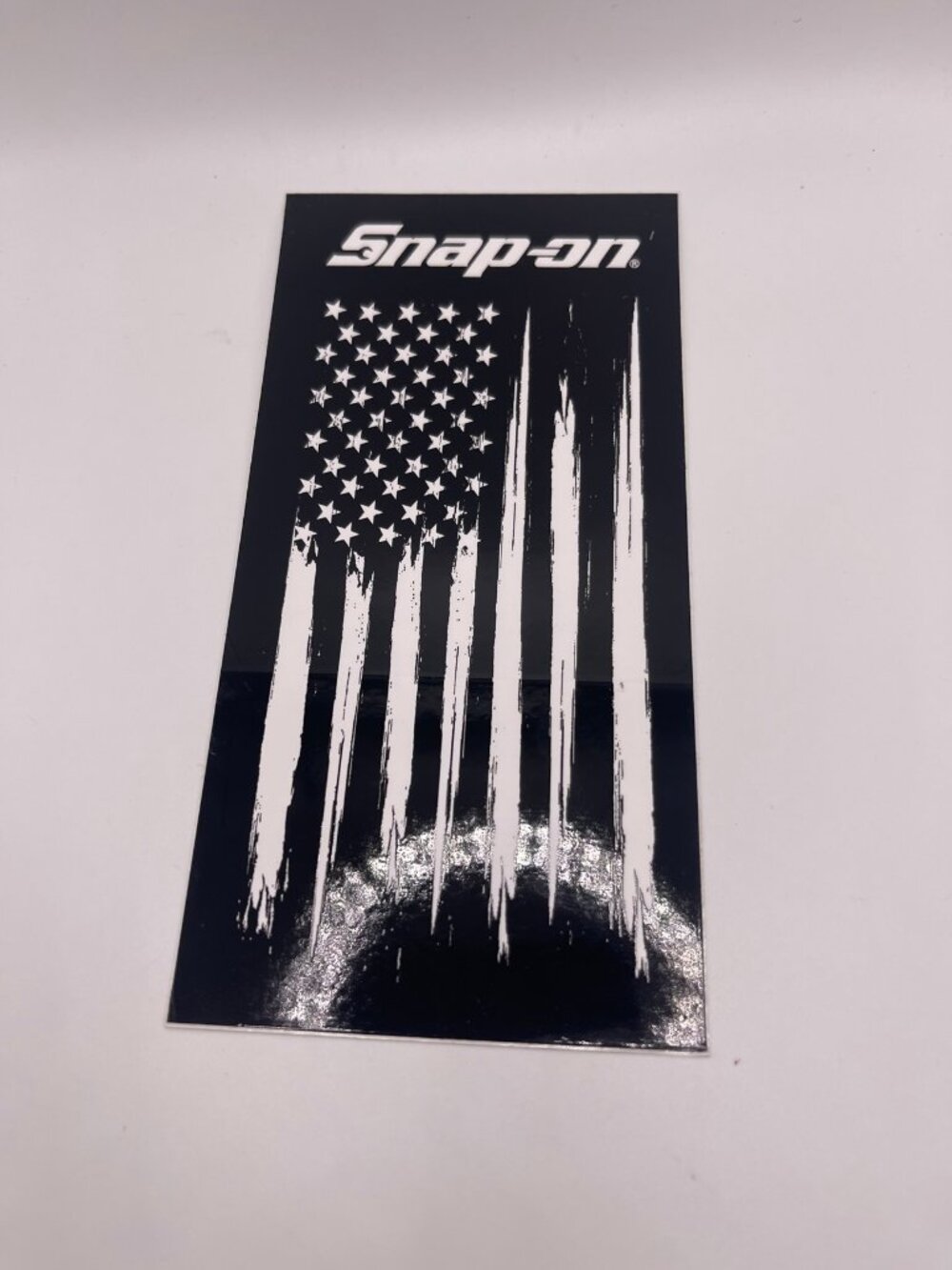 Snap-on American Flag Sticker Black White New